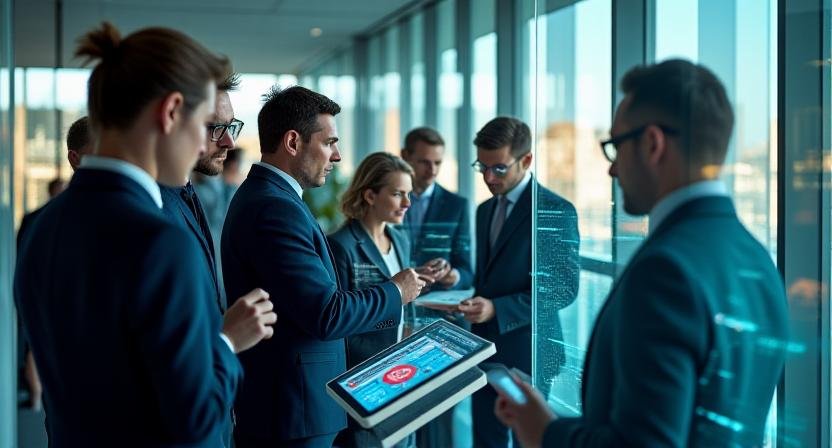 Team collaborating on digital transformation strategy